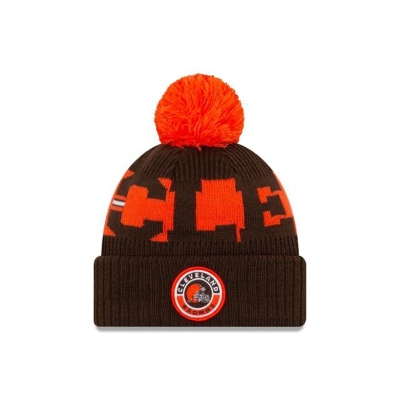 Brown Cleveland Browns Hat - New Era NFL Cold Weather Sport Knit Beanie USA5743216